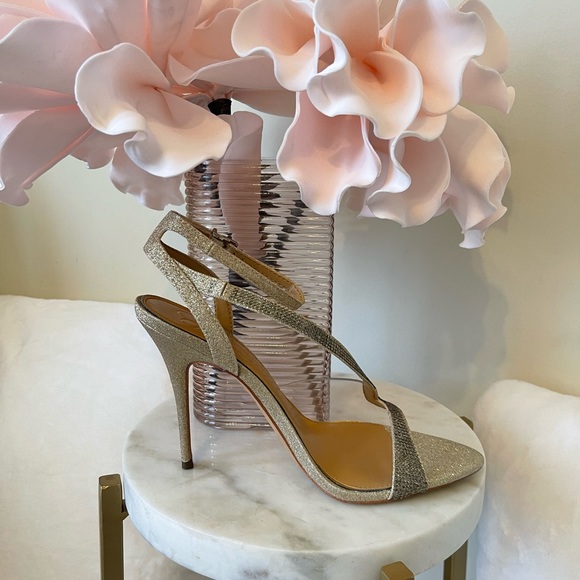 Rhinestone Embellished Clear Evening dress sandals. Size 9M. Never worn. - Picture 5 of 5